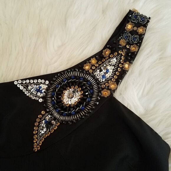 TIBI New York Black Silk One Shoulder Mini Dress - Picture 4 of 5